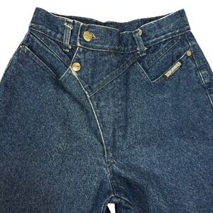 VINTAGE Rough Rider Jeans Womens Size 0 Green Mom High Waisted Western USA 90s